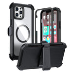 Custodia magnetica per telefono in acrilico a copertura totale con clip posteriore., For iPhone 13 Pro Max, For iPhone 13 Pro, For iPhone 12 / 12 Pro