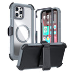 Custodia magnetica per telefono in acrilico a copertura totale con clip posteriore., For iPhone 13 Pro Max, For iPhone 13 Pro, For iPhone 12 / 12 Pro