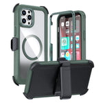 Custodia magnetica per telefono in acrilico a copertura totale con clip posteriore., For iPhone 13 Pro Max, For iPhone 13 Pro, For iPhone 12 / 12 Pro
