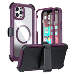 Custodia magnetica per telefono in acrilico a copertura totale con clip posteriore., For iPhone 13 Pro Max, For iPhone 13 Pro, For iPhone 12 / 12 Pro
