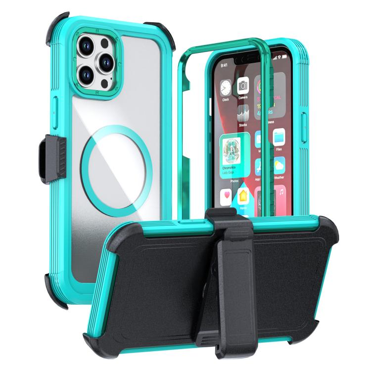 Custodia magnetica per telefono in acrilico a copertura totale con clip posteriore., For iPhone 12 Pro Max