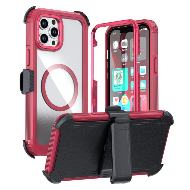 Custodia magnetica per telefono in acrilico a copertura totale con clip posteriore., For iPhone 12 Pro Max