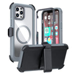 Custodia magnetica per telefono in acrilico a copertura totale con clip posteriore., For iPhone 12 Pro Max