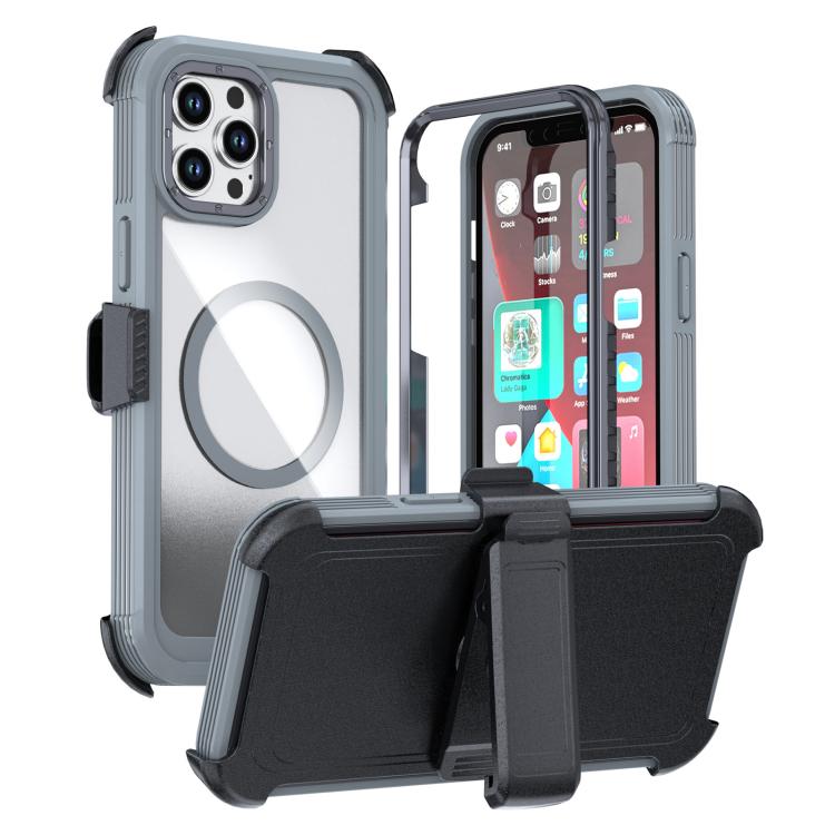 Custodia magnetica per telefono in acrilico a copertura totale con clip posteriore., For iPhone 12 Pro Max