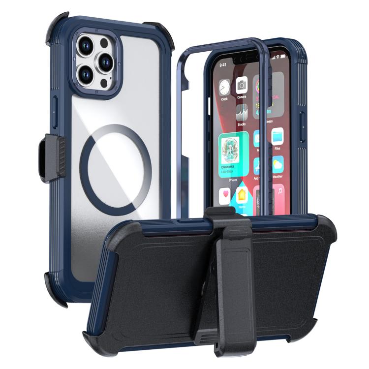 Custodia magnetica per telefono in acrilico a copertura totale con clip posteriore., For iPhone 12 Pro Max