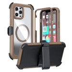Custodia magnetica per telefono in acrilico a copertura totale con clip posteriore., For iPhone 12 Pro Max