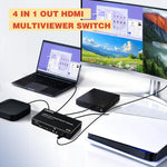 NK-BT41 4K 4 In 1 Out HDMI Quad Multi-Viewer Video Switcher With Remote Control, NK-BT41