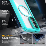 Custodia magnetica per telefono in acrilico a copertura totale con clip posteriore., For Samsung Galaxy A16 5G / 4G, For Samsung Galaxy A15 5G / 4G