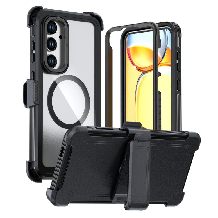 Custodia magnetica per telefono in acrilico a copertura totale con clip posteriore., For Samsung Galaxy A16 5G / 4G, For Samsung Galaxy A15 5G / 4G
