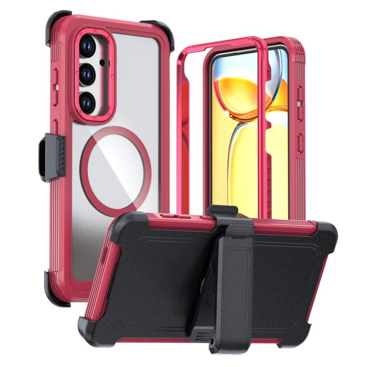 Custodia magnetica per telefono in acrilico a copertura totale con clip posteriore., For Samsung Galaxy A16 5G / 4G, For Samsung Galaxy A15 5G / 4G