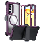 Custodia magnetica per telefono in acrilico a copertura totale con clip posteriore., For Samsung Galaxy A16 5G / 4G, For Samsung Galaxy A15 5G / 4G