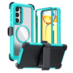 Custodia magnetica per telefono in acrilico a copertura totale con clip posteriore., For Samsung Galaxy A16 5G / 4G, For Samsung Galaxy A15 5G / 4G