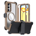 Custodia magnetica per telefono in acrilico a copertura totale con clip posteriore., For Samsung Galaxy A16 5G / 4G, For Samsung Galaxy A15 5G / 4G