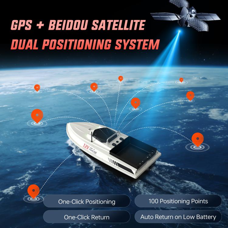 D80E Barca da pesca intelligente ad alta potenza con telecomando GPS e sensore sonar., EU Plug, US Plug, UK Plug