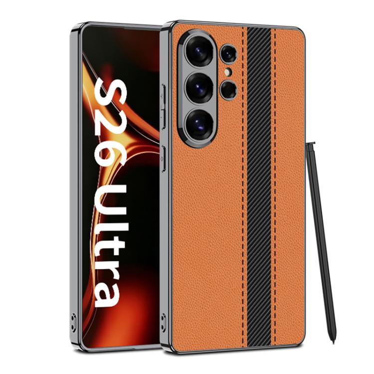 Custodia per telefono GKK in ecopelle galvanizzata con blocchi di colore., For Samsung Galaxy S26 Ultra 5G