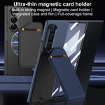 Custodia per telefono GKK ultra sottile con magnete integrato e porta carte inclinato, For Samsung Galaxy Z TriFold