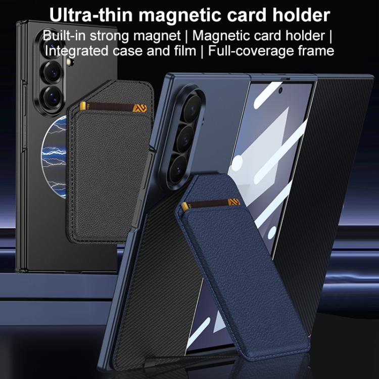 Custodia per telefono GKK ultra sottile con magnete integrato e porta carte inclinato, For Samsung Galaxy Z TriFold