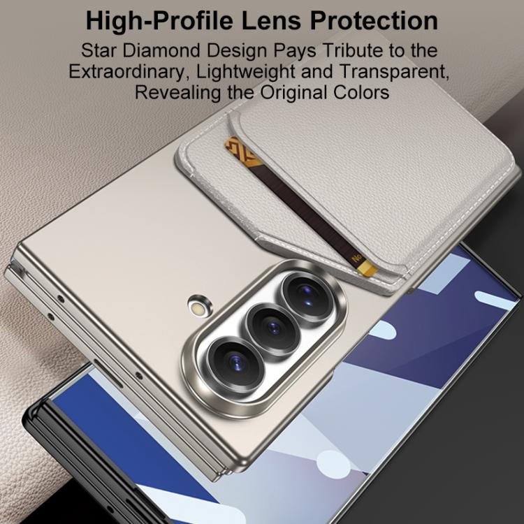 Custodia per telefono GKK ultra sottile con magnete integrato e porta carte inclinato, For Samsung Galaxy Z TriFold