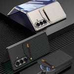 Custodia per telefono GKK ultra sottile con magnete integrato e porta carte inclinato, For Samsung Galaxy Z TriFold