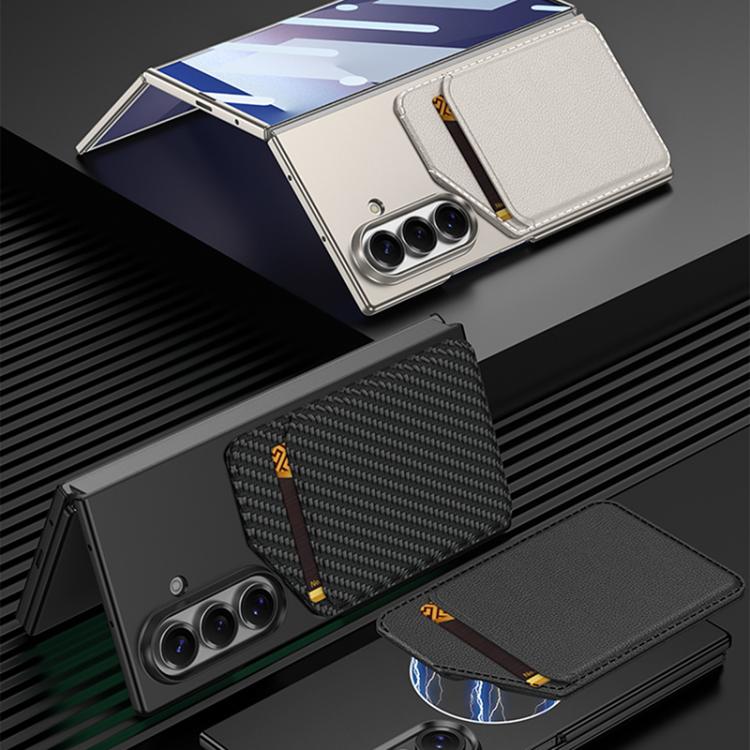 Custodia per telefono GKK ultra sottile con magnete integrato e porta carte inclinato, For Samsung Galaxy Z TriFold