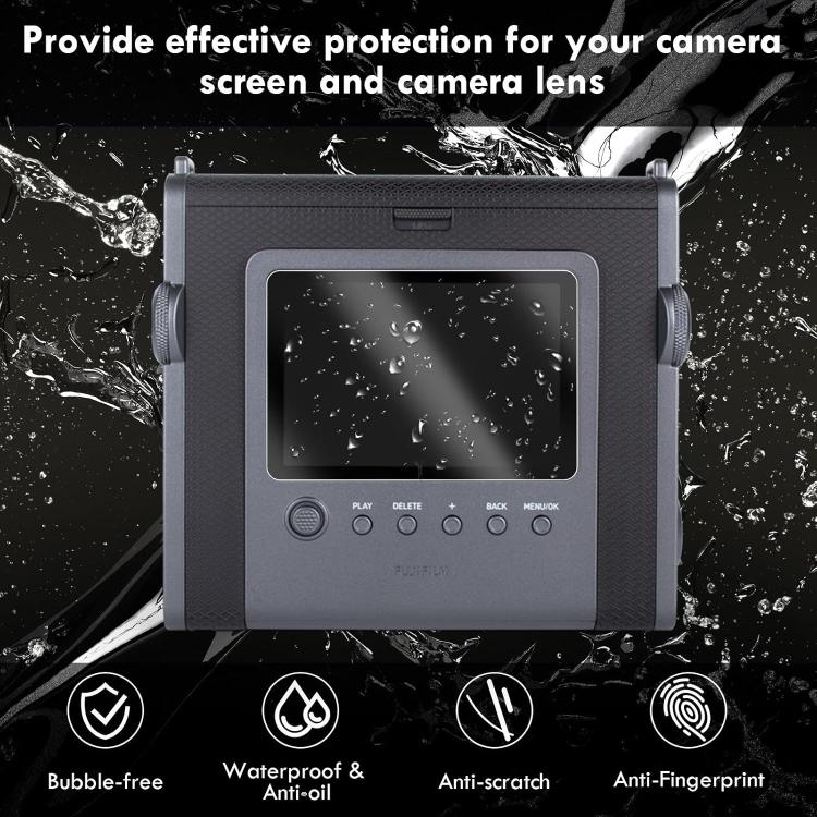 2 pellicole in vetro temperato HD antigraffio e anti-impronta, For FUJIFILM instax WIDE Evo, For FUJIFILM instax mini Evo