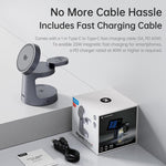 Caricabatterie wireless magnetico 3 in 1 ROCK W56 con Qi2.2 25W, W56