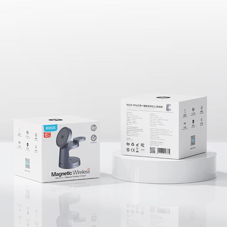 Caricabatterie wireless magnetico 3 in 1 ROCK W56 con Qi2.2 25W, W56