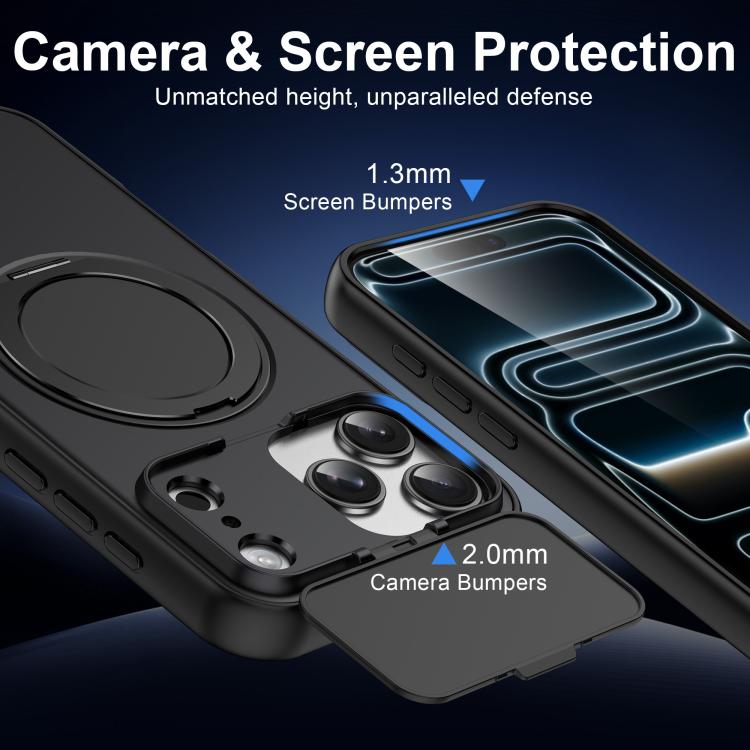 ShellGod - Supporto magnetico girevole con protezione per obiettivo in PC TPU - Custodia ibrida per telefono, For iPhone 18 Pro / 17 Pro, For iPhone 18 Pro Max / 17 Pro Max
