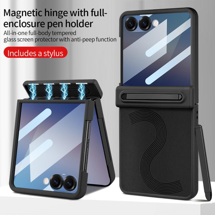 Custodia protettiva integrale per telefono VIETAO Cool Pro Series con vetro temperato per la privacy., For Samsung Galaxy Z Flip7 5G, For Samsung Galaxy Z Flip6 5G