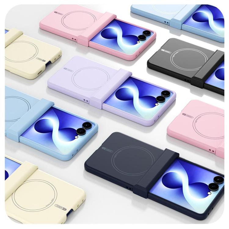 Custodia magnetica per telefono ABEEL 3 in 1 in silicone liquido, delicata sulla pelle., For Galaxy Z Flip8 5G, For Samsung Galaxy Z Flip7 5G, For Samsung Galaxy Z Flip6, For Samsung Galaxy Z Flip5