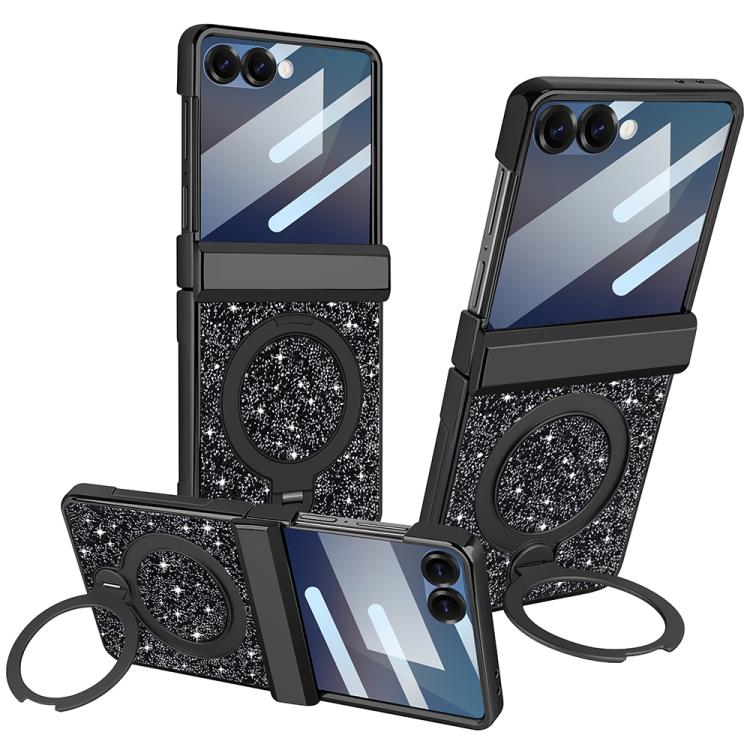Custodia per telefono VIETAO Flash Diamond con vetro temperato per la privacy e supporto magnetico integrato., For Samsung Galaxy Z Flip7 5G, For Samsung Galaxy Z Flip6 5G