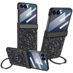Custodia per telefono VIETAO Flash Diamond con vetro temperato per la privacy e supporto magnetico integrato., For Samsung Galaxy Z Flip7 5G, For Samsung Galaxy Z Flip6 5G