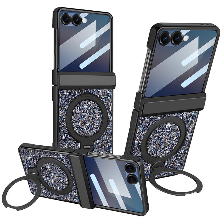 Custodia per telefono VIETAO Flash Diamond con vetro temperato per la privacy e supporto magnetico integrato., For Samsung Galaxy Z Flip7 5G, For Samsung Galaxy Z Flip6 5G