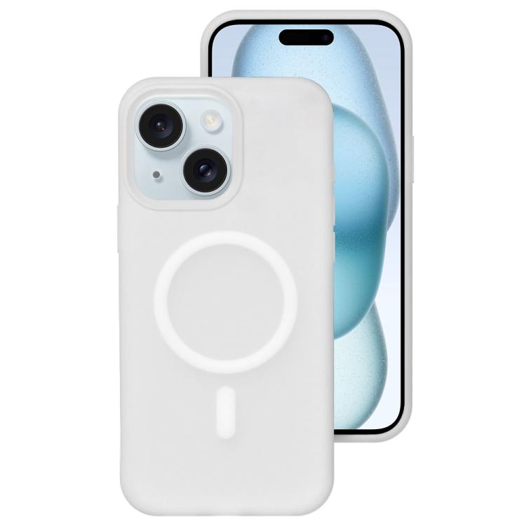 Colori cristallini, sensazione delicata sulla pelle, custodia magnetica in silicone liquido per telefono, For iPhone 15