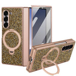 Custodia per telefono VIETAO Flash Diamond con vetro temperato per la privacy e supporto magnetico integrato., For Samsung Galaxy Z Fold7 5G, For Samsung Galaxy Z Fold6 5G
