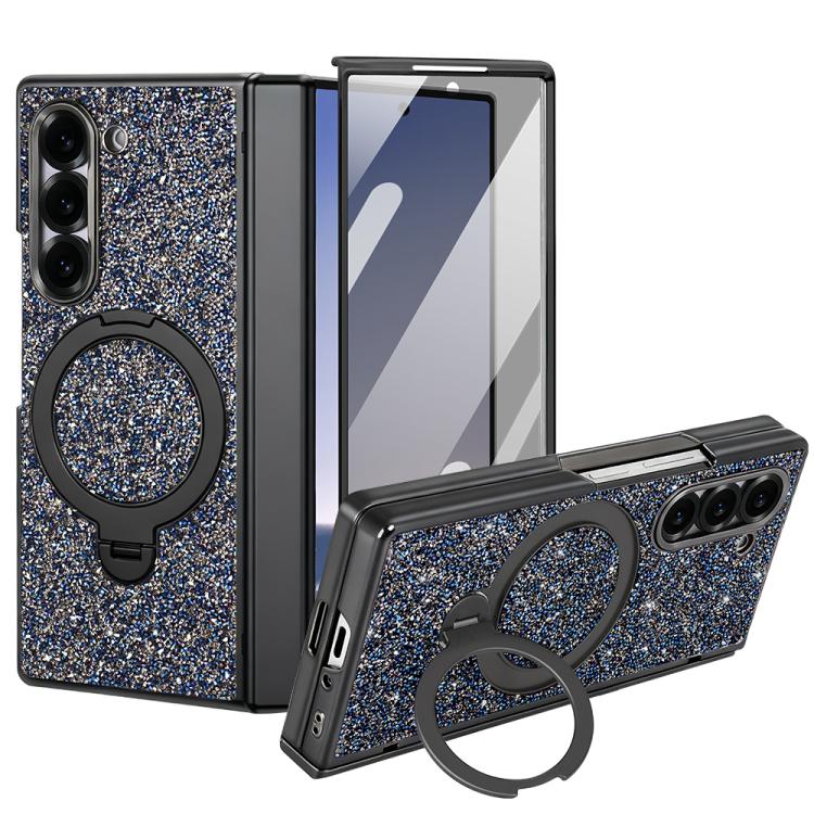 Custodia per telefono VIETAO Flash Diamond con vetro temperato per la privacy e supporto magnetico integrato., For Samsung Galaxy Z Fold7 5G, For Samsung Galaxy Z Fold6 5G