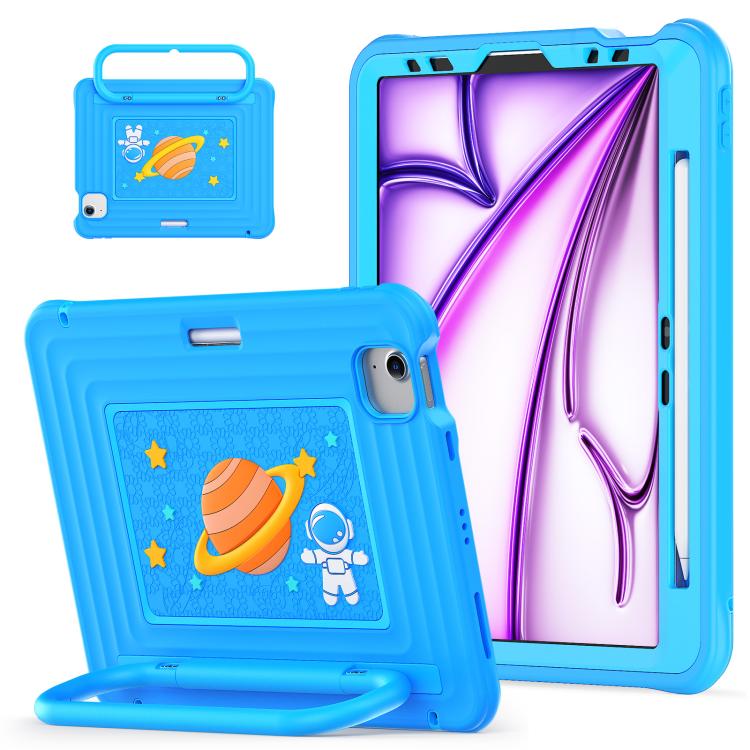 Custodia ibrida in silicone per tablet PC con maniglia e tracolla, For iPad Air 11 2026 / 2025 / 2024, For iPad 2025 / 2022, For iPad mini 2024 / mini 6