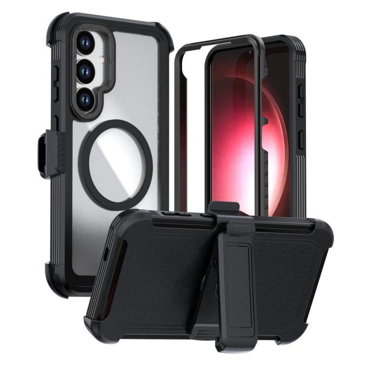 Custodia magnetica per telefono in acrilico a copertura totale con clip posteriore., For Samsung Galaxy S26+ 5G, For Samsung Galaxy S26 Ultra 5G, For Samsung Galaxy S26 5G