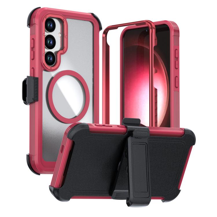 Custodia magnetica per telefono in acrilico a copertura totale con clip posteriore., For Samsung Galaxy S25 5G / S24 5G, For Samsung Galaxy S25+ 5G / S24+ 5G, For Samsung Galaxy S25 Ultra 5G
