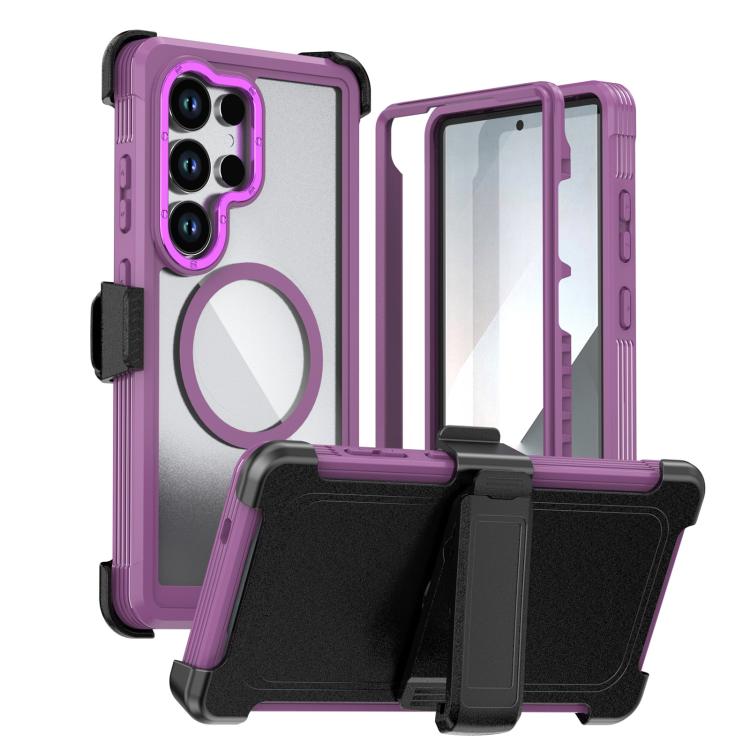 Custodia magnetica per telefono in acrilico a copertura totale con clip posteriore., For Samsung Galaxy S25 5G / S24 5G, For Samsung Galaxy S25+ 5G / S24+ 5G, For Samsung Galaxy S25 Ultra 5G