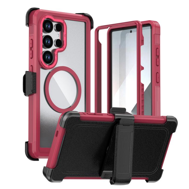 Custodia magnetica per telefono in acrilico a copertura totale con clip posteriore., For Samsung Galaxy S24 FE 5G, For Samsung Galaxy S24 Ultra 5G