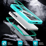 Custodia magnetica per telefono in acrilico a copertura totale con clip posteriore., For Samsung Galaxy S24 FE 5G, For Samsung Galaxy S24 Ultra 5G