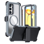 Custodia magnetica per telefono in acrilico a copertura totale con clip posteriore., For Samsung Galaxy S24 FE 5G, For Samsung Galaxy S24 Ultra 5G
