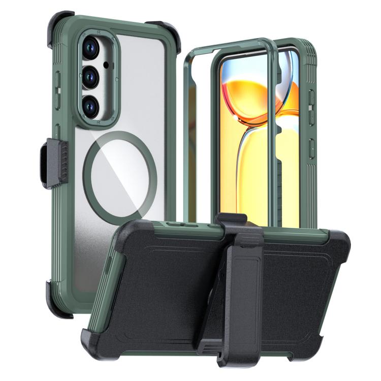 Custodia magnetica per telefono in acrilico a copertura totale con clip posteriore., For Samsung Galaxy S24 FE 5G, For Samsung Galaxy S24 Ultra 5G