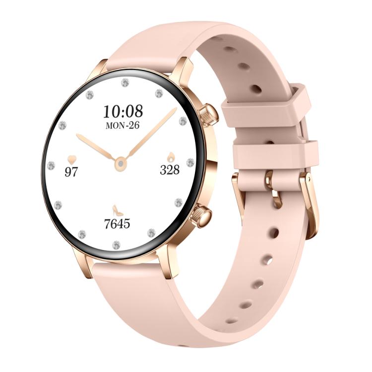 Smartwatch da donna QS03 con display AMOLED da 1,32 pollici e supporto per il monitoraggio della salute.