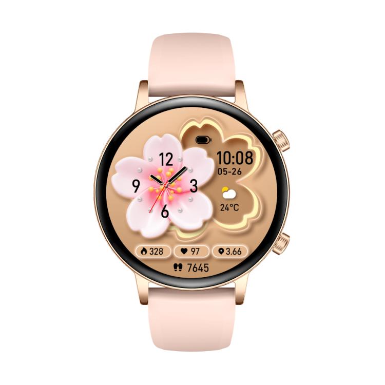 Smartwatch da donna QS03 con display AMOLED da 1,32 pollici e supporto per il monitoraggio della salute.