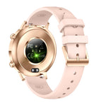 Smartwatch da donna QS03 con display AMOLED da 1,32 pollici e supporto per il monitoraggio della salute.