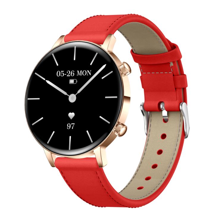 Smartwatch da donna QS03 con display AMOLED da 1,32 pollici e supporto per il monitoraggio della salute.