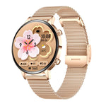 Smartwatch da donna QS03 con display AMOLED da 1,32 pollici e supporto per il monitoraggio della salute.