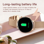 Smartwatch da donna QS03 con display AMOLED da 1,32 pollici e supporto per il monitoraggio della salute.
